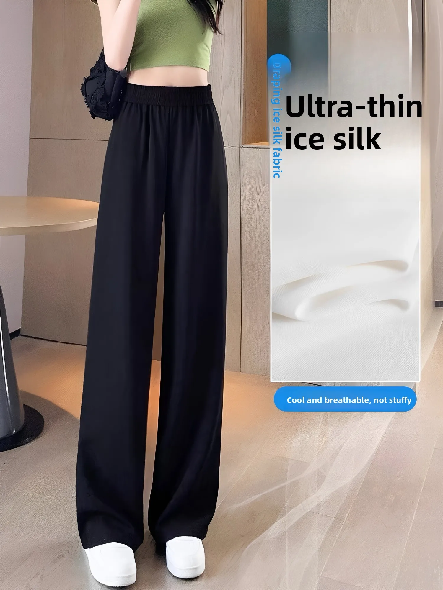 Summer 2026 Women's High Waist Wide Leg Suit Pants Ice Silk Casual Thin Straight Long Trousers Breathable Comfortable Slimming
Summer 2026 Women's High Waist Wide Leg Suit Pants Ice Silk Casual Thin Straight Long Trousers Breathable Comfortable Slimming