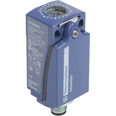 ZCD21M12 Limit switch body, Limit switches XC Standard, ZCD, compact, 1NC+1 NO, snap action, M12 5P
ZCD21M12 Limit switch body, Limit switches XC Standard, ZCD, compact, 1NC+1 NO, snap action, M12 5P