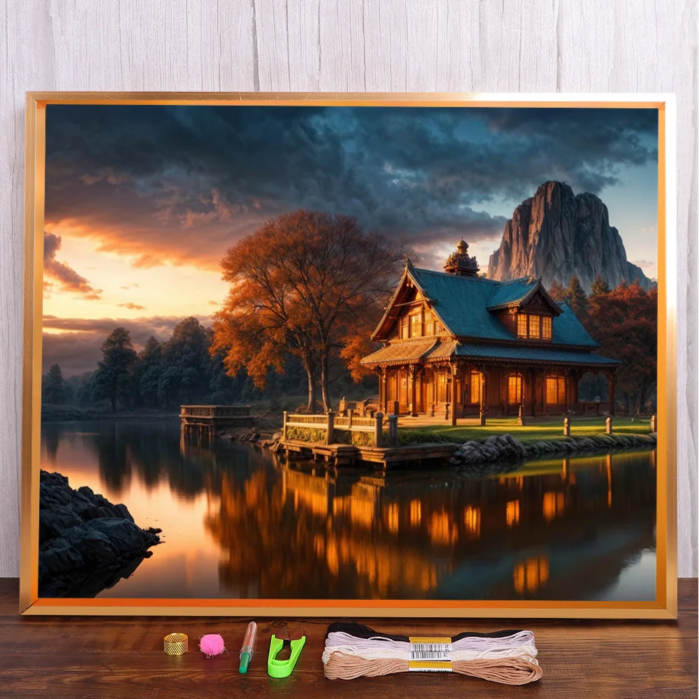 Landscape Lake House Printed Canvas Cross-Stitch Kit DIY Embroidery Knitting Needlework Craft Hobby Promotions Design Room Decor
Landscape Lake House Printed Canvas Cross-Stitch Kit DIY Embroidery Knitting Needlework Craft Hobby Promotions Design Room Decor