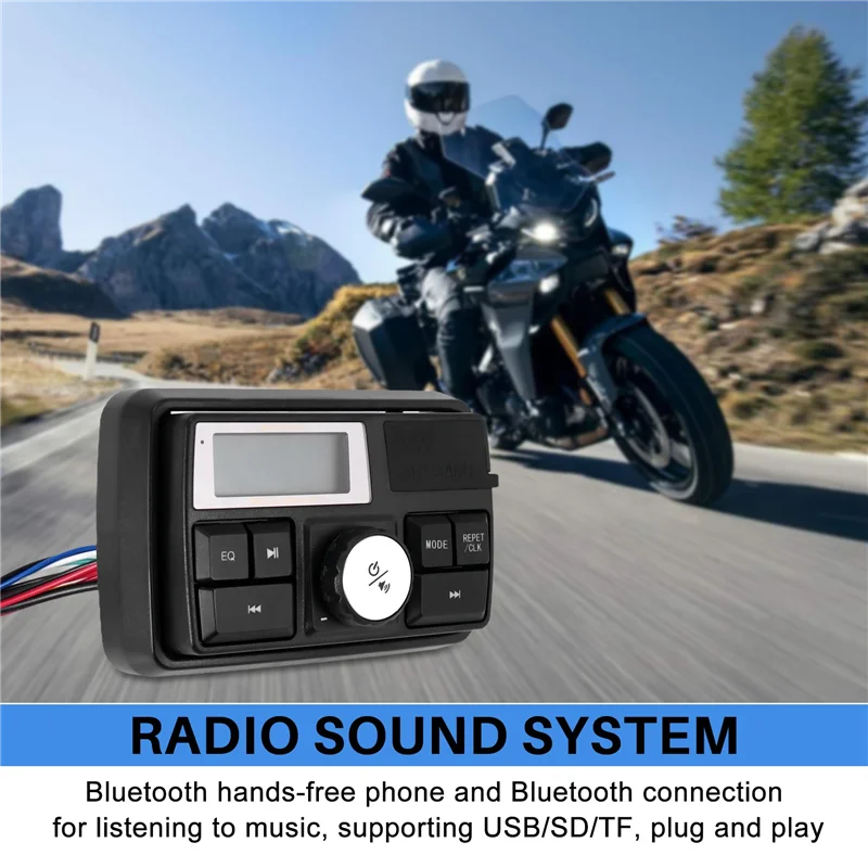 A45F-аудио для мотоцикла, MP3-радио, звуковая система, стереодинамики, Bluetooth, водонепроницаемые, FM 5, функция эквалайзера, ЖК-дисплей, USB/SD/TF
A45F-аудио для мотоцикла, MP3-радио, звуковая система, стереодинамики, Bluetooth, водонепроницаемые, FM 5, функция эквалайзера, ЖК-дисплей, USB/SD/TF