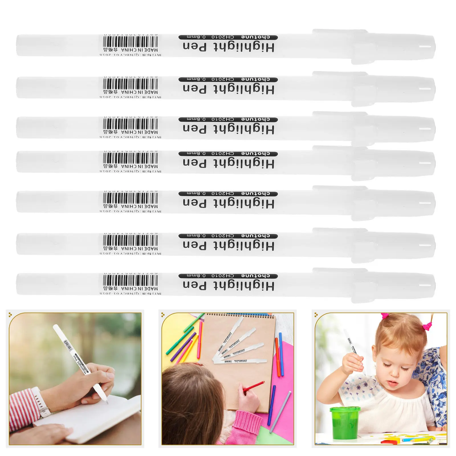 10Pcs White Highlight Liner Marker Pen Fine Tip Metallic Colors for Drawing Scrapbooking Gift Marking Adult Coloring Books
10Pcs White Highlight Liner Marker Pen Fine Tip Metallic Colors for Drawing Scrapbooking Gift Marking Adult Coloring Books