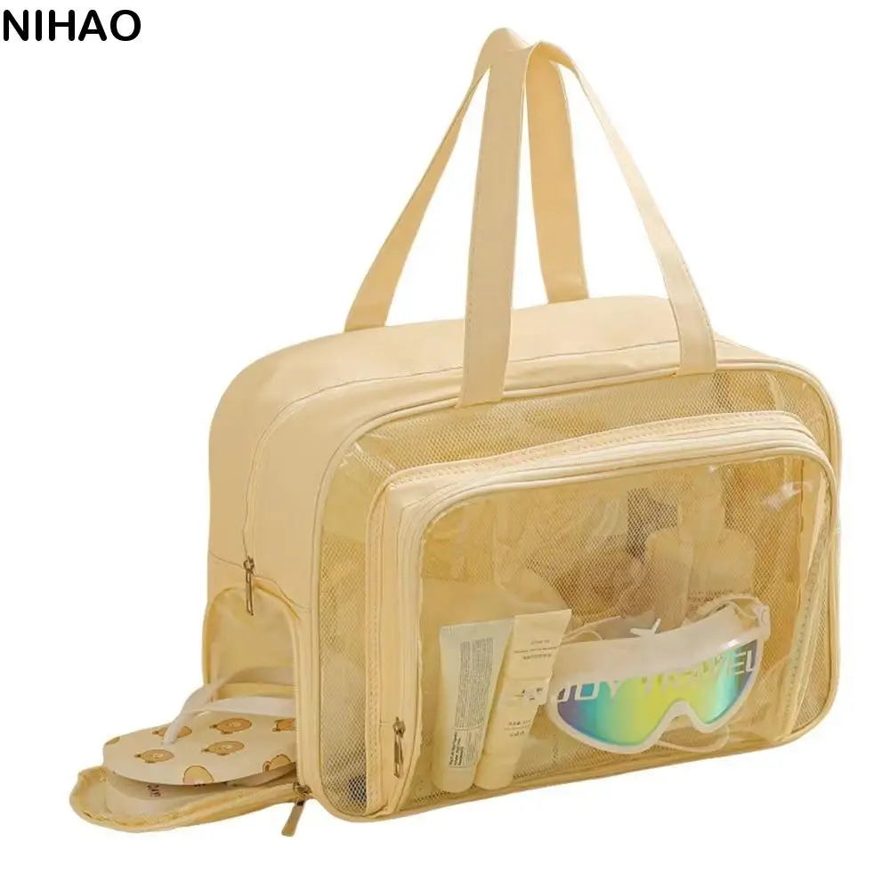 Large Capacity Waterproof Cosmetic Bag Pu Transparent Dry Wet Separation Travel Storage Bag Portable PVC Make Up Bag Makeup Bag
Large Capacity Waterproof Cosmetic Bag Pu Transparent Dry Wet Separation Travel Storage Bag Portable PVC Make Up Bag Makeup Bag