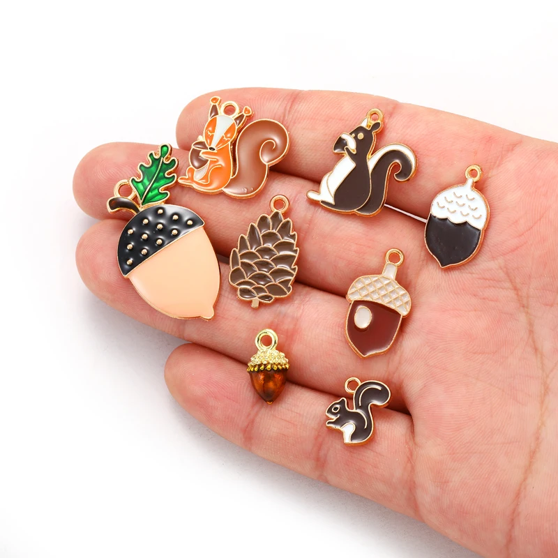 5PCS Enamel Squirrel Pinecone Charms Alloy Animal for Earrings Bracelet necklaces Pendants DIY Jewelry Making accessories W420
5PCS Enamel Squirrel Pinecone Charms Alloy Animal for Earrings Bracelet necklaces Pendants DIY Jewelry Making accessories W420