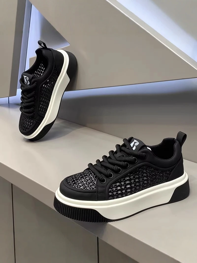 PuTian Men's Summer Breathable Woven Mesh Sports Casual Thick Bottom Shoes Anti-slip Leisure Board Shoes for Youth Daily Wear
PuTian Men's Summer Breathable Woven Mesh Sports Casual Thick Bottom Shoes Anti-slip Leisure Board Shoes for Youth Daily Wear