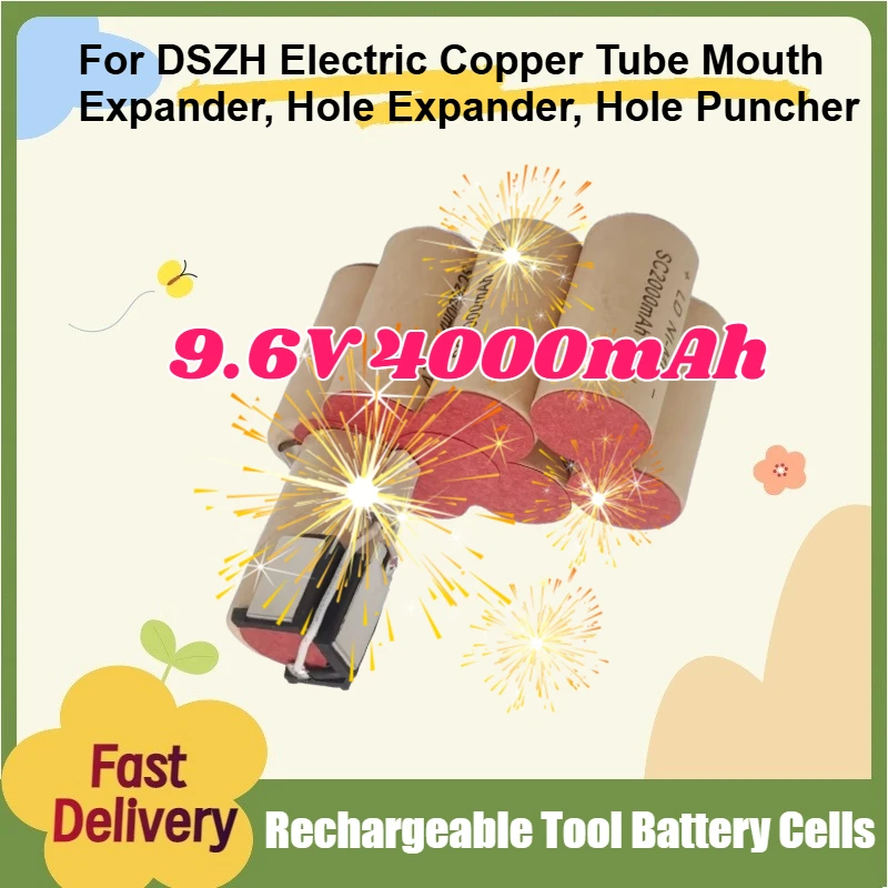 9.6V 4000mAh Rechargeable Tool Battery Cells for DSZH Electric Copper Tube Mouth Expander, Hole Expander, Hole Puncher Battery
9.6V 4000mAh Rechargeable Tool Battery Cells for DSZH Electric Copper Tube Mouth Expander, Hole Expander, Hole Puncher Battery