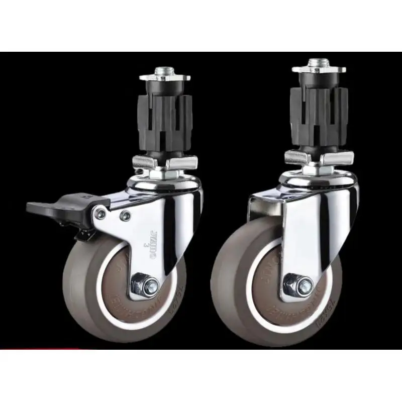 4 Pcs 3 inch Inch Square Tube Rubber Expansion Plug-in Caster with Brake, Swivel Silent Wheels for Industrial Cart Trolley
4 Pcs 3 inch Inch Square Tube Rubber Expansion Plug-in Caster with Brake, Swivel Silent Wheels for Industrial Cart Trolley