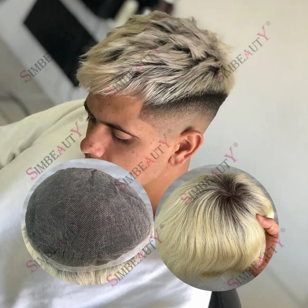 Мужской парик из 100% натуральных человеческих волос 1bt613 # Система капиллярной протезации Ombre Blonde: Невидимый парик-накладка из натуральных волос с естественной линией роста, прочный, полностью кружевной, незаметный.
Мужской парик из 100% натуральных человеческих волос 1bt613 # Система капиллярной протезации Ombre Blonde: Невидимый парик-накладка из натуральных волос с естественной линией роста, прочный, полностью кружевной, незаметный.