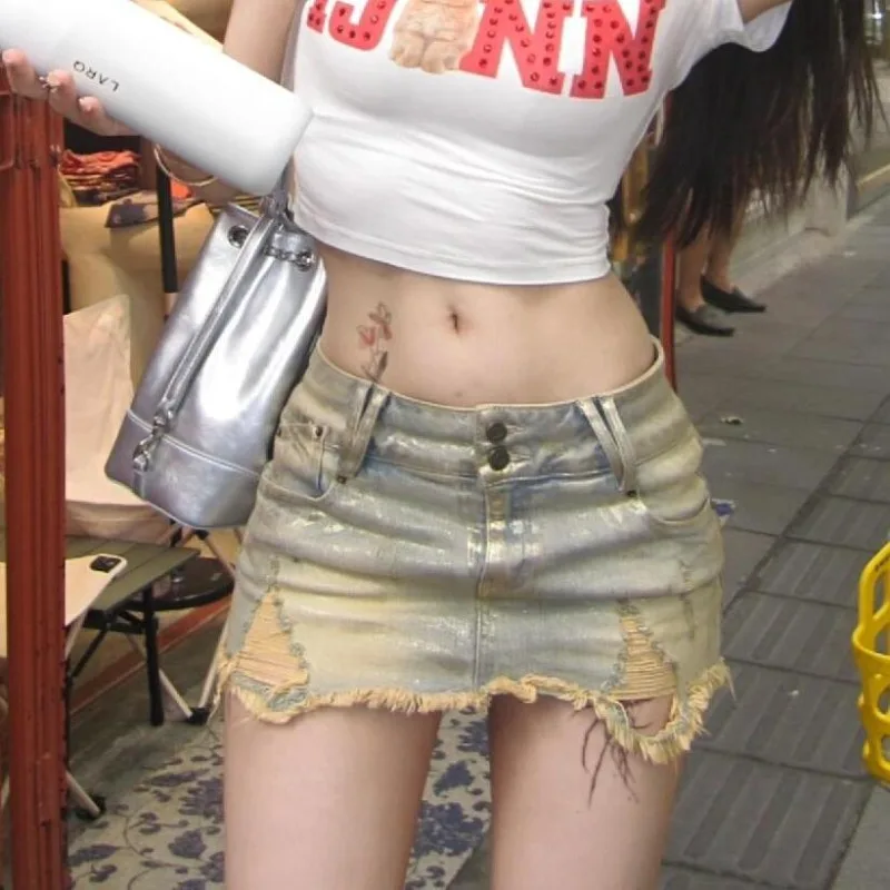 American Y2k Vintage Hole Denim Skirt For Children Sexy Low-waist Bodycon Skirts 2025 Summer New Slim Fit Faldas Mujer
American Y2k Vintage Hole Denim Skirt For Children Sexy Low-waist Bodycon Skirts 2025 Summer New Slim Fit Faldas Mujer