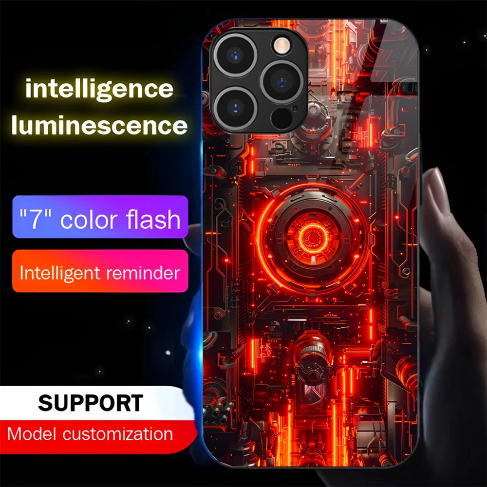 Smart Circuit Technology Sound Control LED Flash Cases Luminous Glass Cover For iPhone Air 17 16 E 15 14 13 12 11 Pro Max Plus
Smart Circuit Technology Sound Control LED Flash Cases Luminous Glass Cover For iPhone Air 17 16 E 15 14 13 12 11 Pro Max Plus
