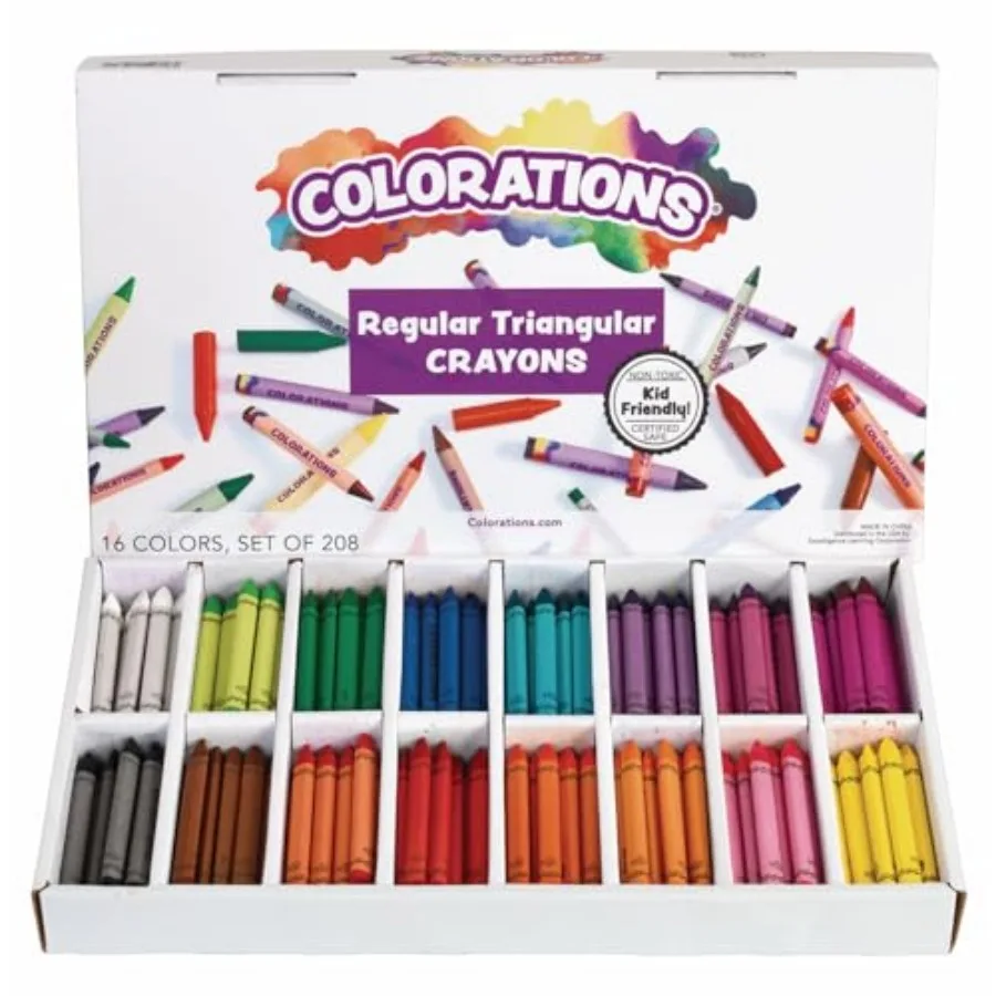 Regular Size Triangular Crayon Classroom Pack,,13 of each, Set of 208, Easy-Grip Non-Toxic Crayons for,School Supplies, Classro
Regular Size Triangular Crayon Classroom Pack,,13 of each, Set of 208, Easy-Grip Non-Toxic Crayons for,School Supplies, Classro