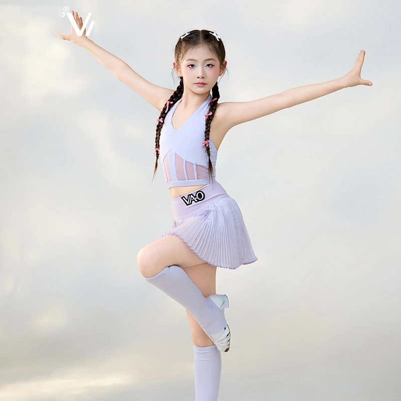 Latin Dance Competition Clothing For Girls Purple Tops Pleated Skirt Practice Suit Salsa Rumba Chacha Latin Dance Wear XH4832
Latin Dance Competition Clothing For Girls Purple Tops Pleated Skirt Practice Suit Salsa Rumba Chacha Latin Dance Wear XH4832