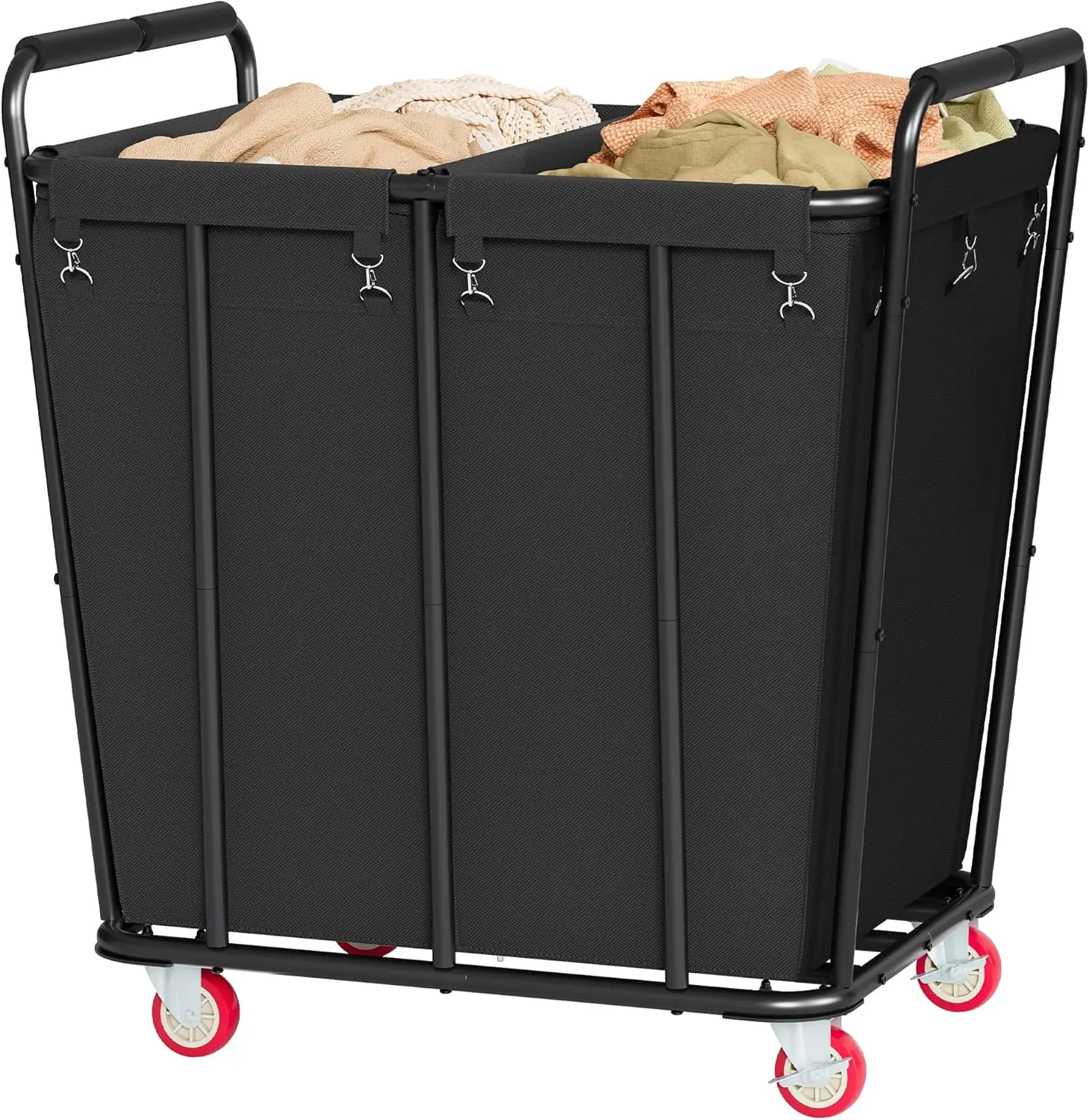 400L 2-Section Laundry Sorter Cart with Wheels, Heavy Duty Rolling Hamper for Home & Hotel, Black
400L 2-Section Laundry Sorter Cart with Wheels, Heavy Duty Rolling Hamper for Home & Hotel, Black