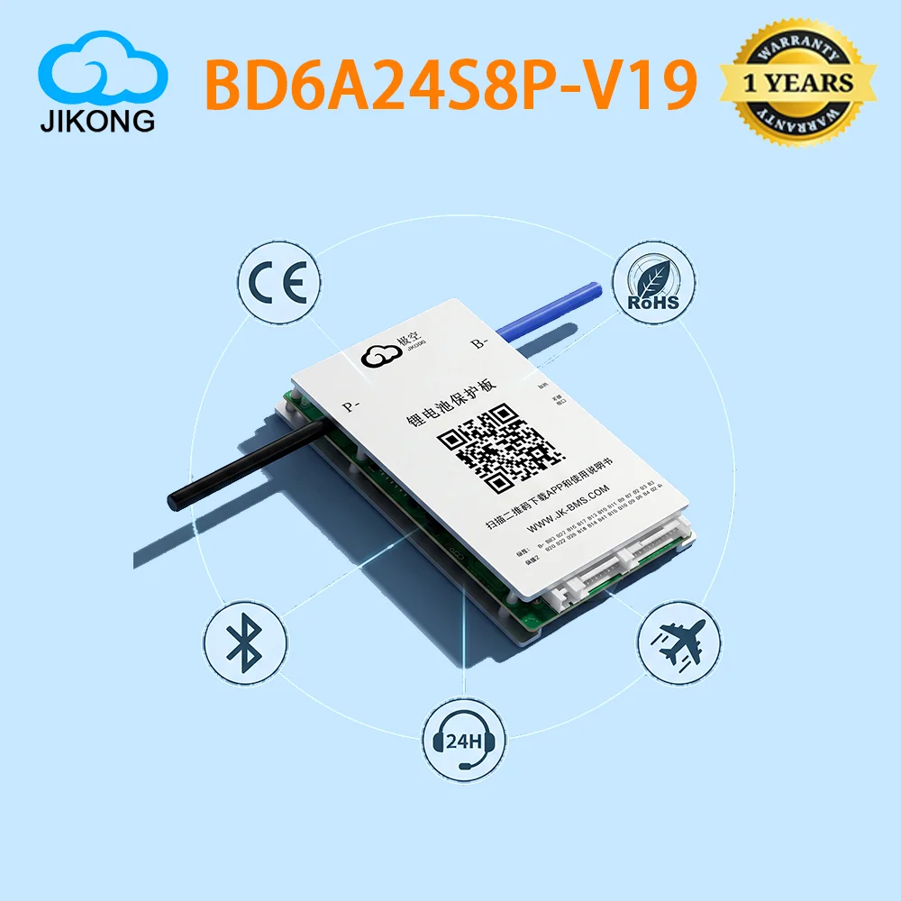 JK BD6A24S8P HV Smart BMS 8S-24S 80A 24V-96V Active Balance Bluetooth for LiFePO4 Li-Ion LTO 18650 DIY Solar ESS RV E-bike
JK BD6A24S8P HV Smart BMS 8S-24S 80A 24V-96V Active Balance Bluetooth for LiFePO4 Li-Ion LTO 18650 DIY Solar ESS RV E-bike