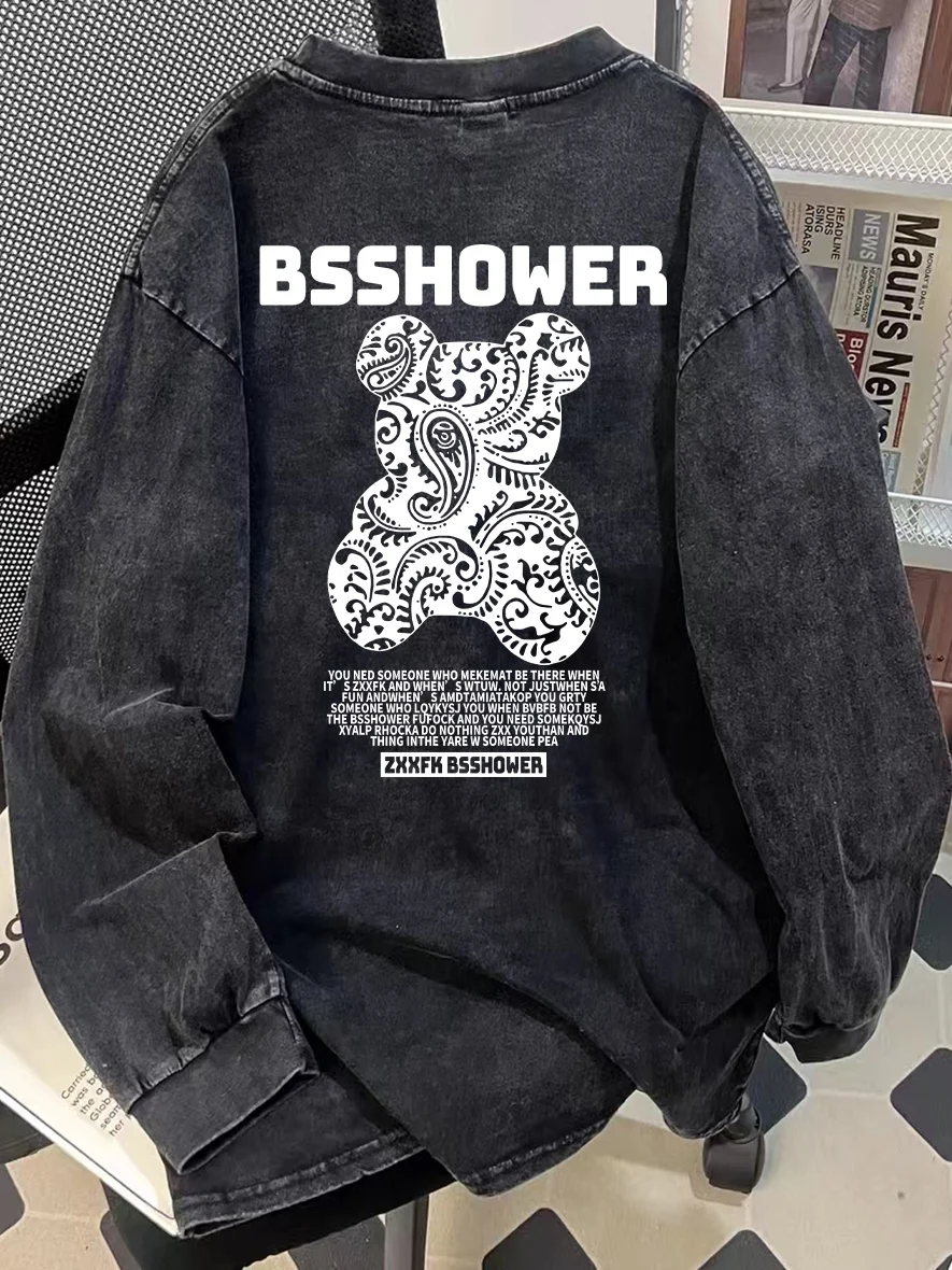 Heavyweight Pure Cotton Long Sve T-irt Men Women Spring Autumn Vintage Waed Loose Versatile Top Youth Faion Trend
Heavyweight Pure Cotton Long Sve T-irt Men Women Spring Autumn Vintage Waed Loose Versatile Top Youth Faion Trend