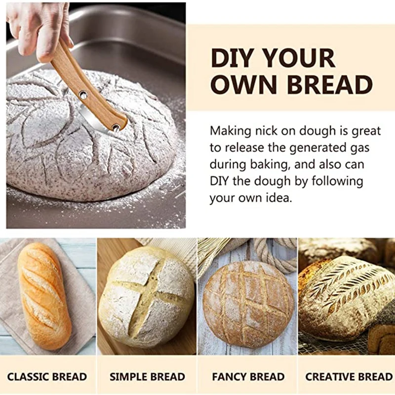 Bread Lame with Wooden Handle Bread Bakers Lame Slashing Tool Bread Slicer Cake Cutter Dough Making Slasher Tools
Bread Lame with Wooden Handle Bread Bakers Lame Slashing Tool Bread Slicer Cake Cutter Dough Making Slasher Tools