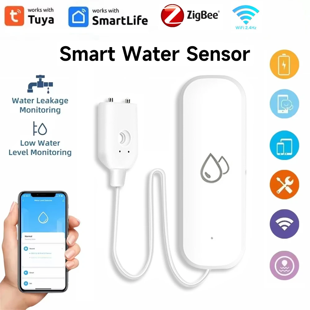 Умный датчик протечки воды Tuya Smart WIFI Zigbee, сигнализация об утечке воды, датчик затопления, дистанционное управление через приложение, система безопасности
Умный датчик протечки воды Tuya Smart WIFI Zigbee, сигнализация об утечке воды, датчик затопления, дистанционное управление через приложение, система безопасности