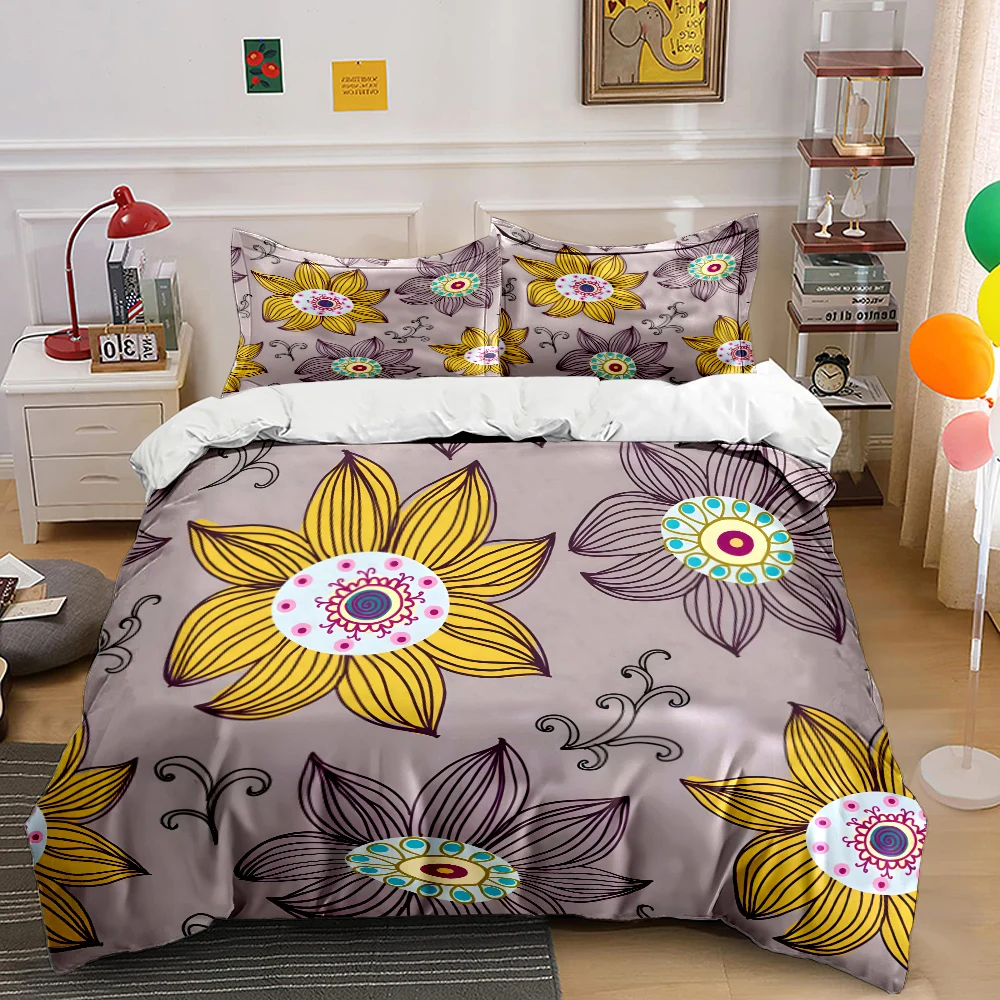 Colorful Hand-Drawn Floral Pattern Print Soft Comfortable Duvet Cover Bedding Set Included 1*Duvet Cover 2*Pillowcases
Colorful Hand-Drawn Floral Pattern Print Soft Comfortable Duvet Cover Bedding Set Included 1*Duvet Cover 2*Pillowcases