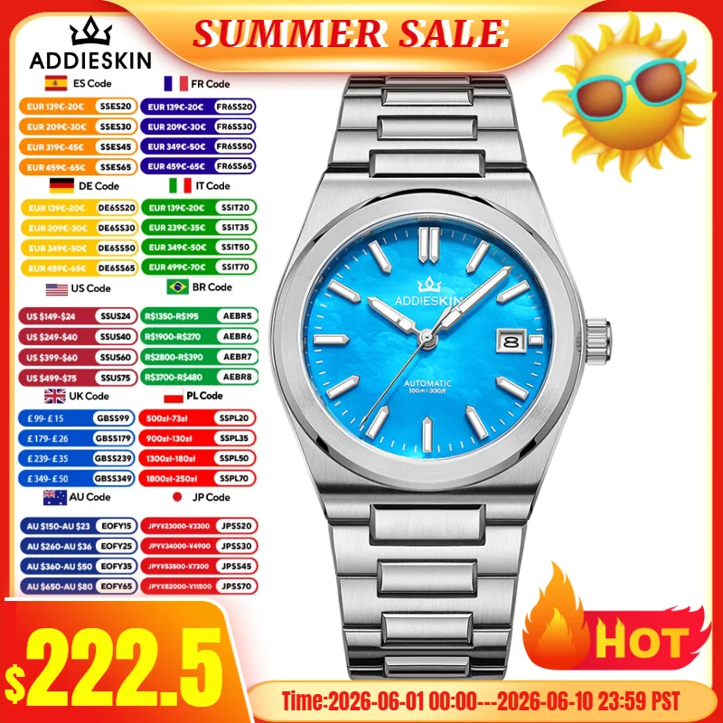 AddiesKin K008 Top Luxury Watches For Man 100M Waterproof BGW9 Luminous Sapphire Glass Calendar Mechanical Watch reloj hombre
AddiesKin K008 Top Luxury Watches For Man 100M Waterproof BGW9 Luminous Sapphire Glass Calendar Mechanical Watch reloj hombre