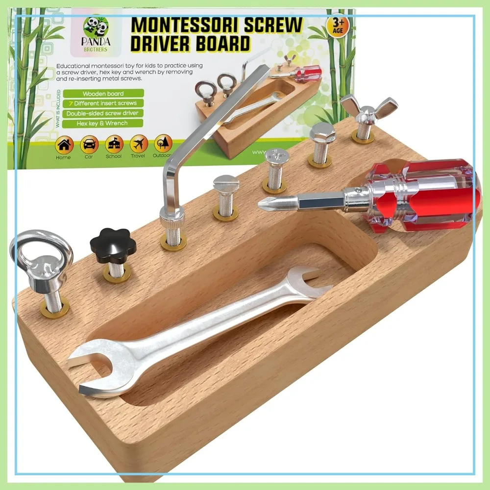 Montessori Screwdriver Board Set - Wooden Sensory Bin Toy for Fine Motor Skills, STEM Learning
Montessori Screwdriver Board Set - Wooden Sensory Bin Toy for Fine Motor Skills, STEM Learning