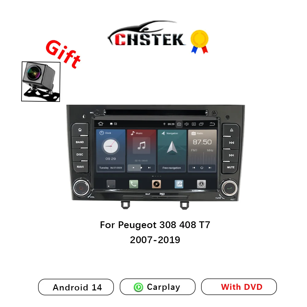 CHSTEK Car Radio Carplay DVD For Peugeot 308 408 T7 2007 2008 2009 2010-2019 Android 14 Multimedia Player Bluetooth WIFI GPS RDS
CHSTEK Car Radio Carplay DVD For Peugeot 308 408 T7 2007 2008 2009 2010-2019 Android 14 Multimedia Player Bluetooth WIFI GPS RDS