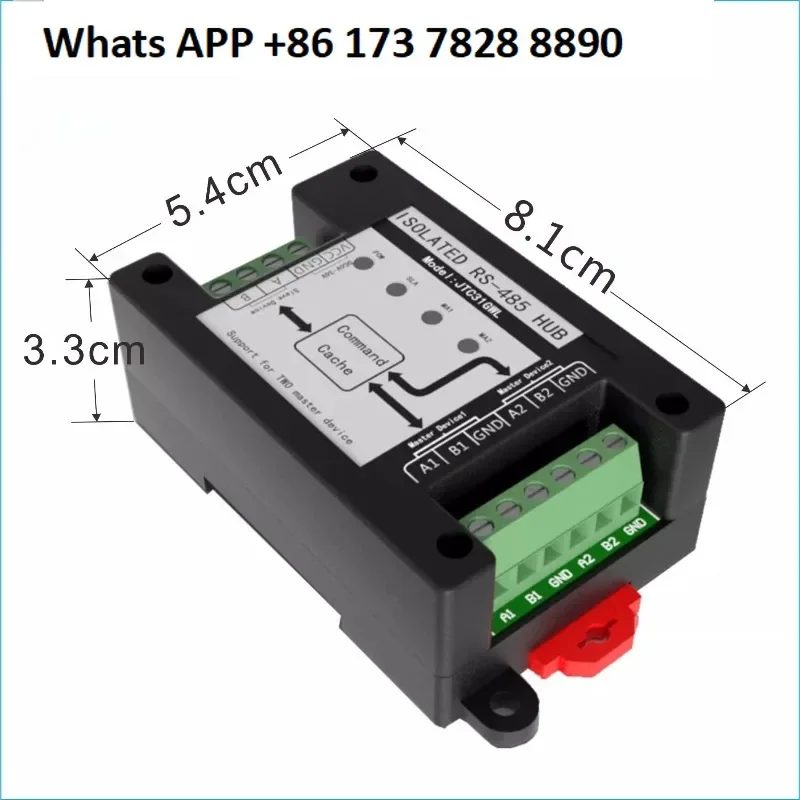 RS485 multi-host cache hub, two hosts, isolated 485 two in and one out, no packet collision and no packet loss, photoelectric
RS485 multi-host cache hub, two hosts, isolated 485 two in and one out, no packet collision and no packet loss, photoelectric