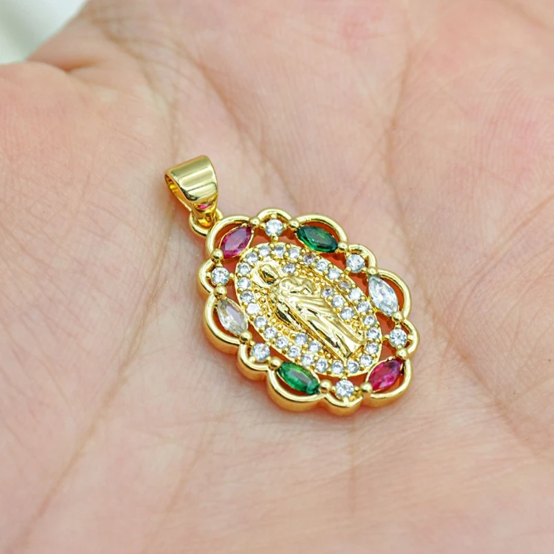 2Pcs Gold Color Cubic Zirconia Pendant Oval St Jude Copper Invisible Setting Approx 15.1x27.2mm Jewelry Special Gift For Women
2Pcs Gold Color Cubic Zirconia Pendant Oval St Jude Copper Invisible Setting Approx 15.1x27.2mm Jewelry Special Gift For Women