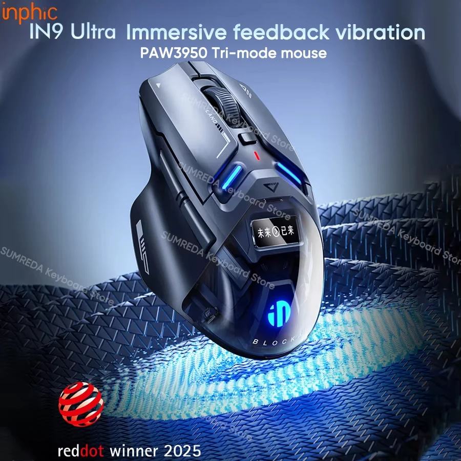 INPHIC IN9 Ultra Wireless Gaming Mouse PAW3950 30000DPI 8K OLED Screen Bluettoth 2.4G Wired Ergonomics FPS Esports Gamer Mouse
INPHIC IN9 Ultra Wireless Gaming Mouse PAW3950 30000DPI 8K OLED Screen Bluettoth 2.4G Wired Ergonomics FPS Esports Gamer Mouse