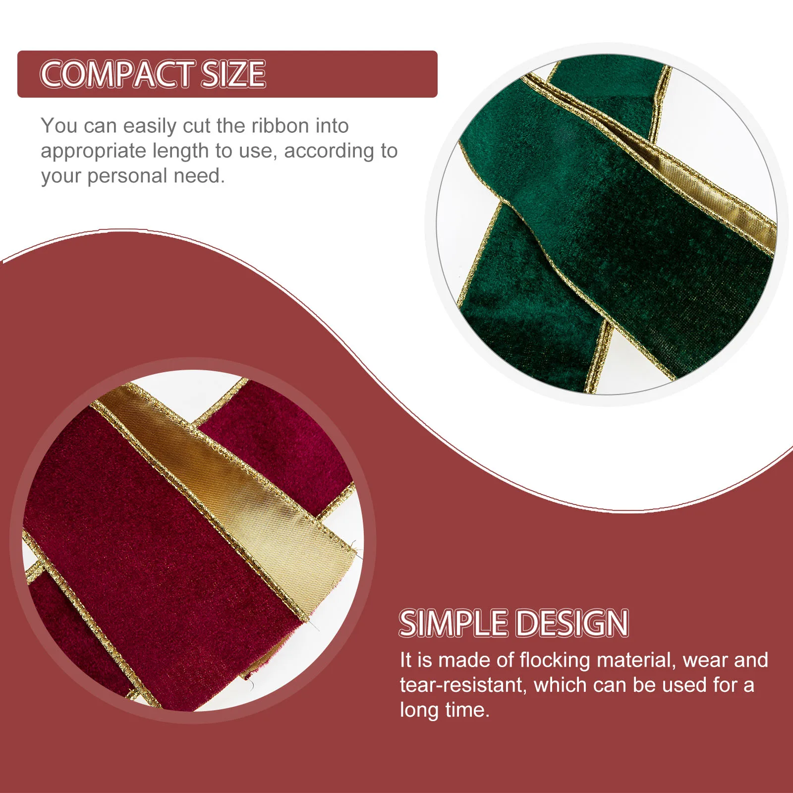 Flocked Christmas Design Ribbon 2 Rolls Gift Wrapping Supplies Ribbon For Christmas Tree Decoration DIY Packaging
Flocked Christmas Design Ribbon 2 Rolls Gift Wrapping Supplies Ribbon For Christmas Tree Decoration DIY Packaging