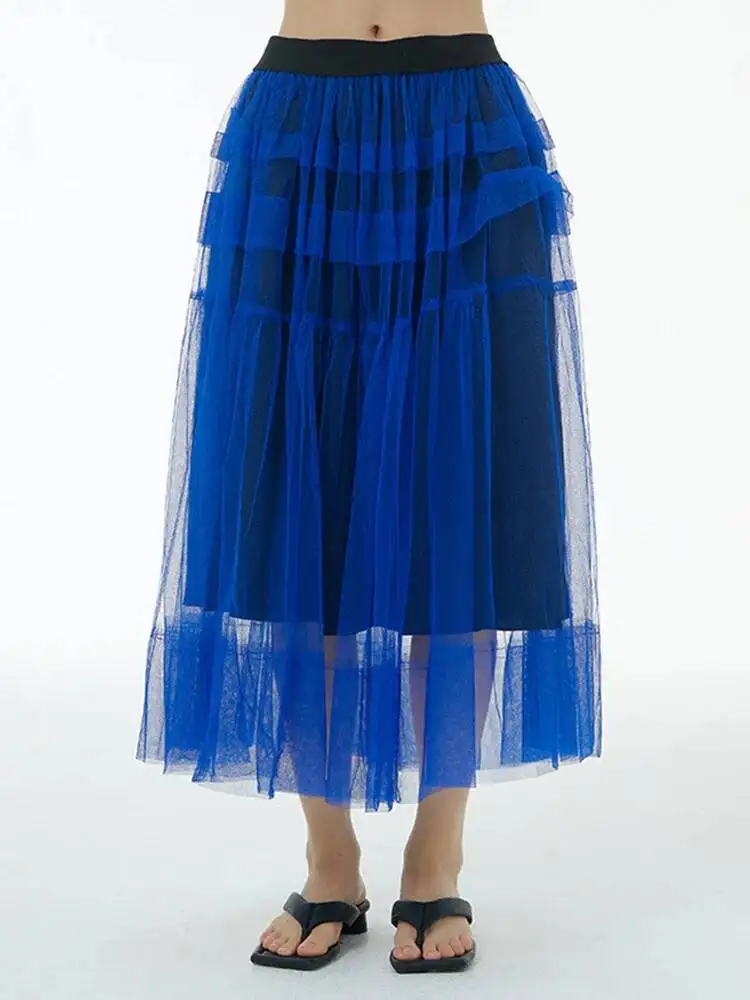 High Elastic Waist Green Mesh Spliced Elegant A-line Half-body Skirt Women Fashion Tide New Spring Autumn
High Elastic Waist Green Mesh Spliced Elegant A-line Half-body Skirt Women Fashion Tide New Spring Autumn