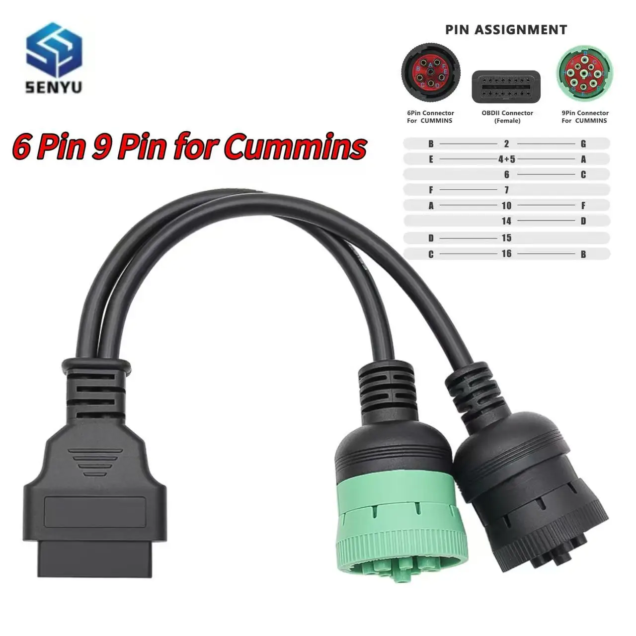 OBD2 Truck Diagnostic Tool 6 Pin 9 Pin Cable SAE J1708 CAN J1939 Connector OBD to OBD2 16 Pin for Cummins for Deutsch Truck
OBD2 Truck Diagnostic Tool 6 Pin 9 Pin Cable SAE J1708 CAN J1939 Connector OBD to OBD2 16 Pin for Cummins for Deutsch Truck