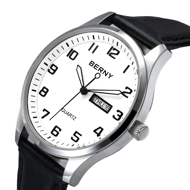BERNY Quartz Watch for Men Miyota 2105 Luminous Waterproof Casual Day&date Stainless Steel Leather Top Quality Men's Wristwatch
BERNY Quartz Watch for Men Miyota 2105 Luminous Waterproof Casual Day&date Stainless Steel Leather Top Quality Men's Wristwatch