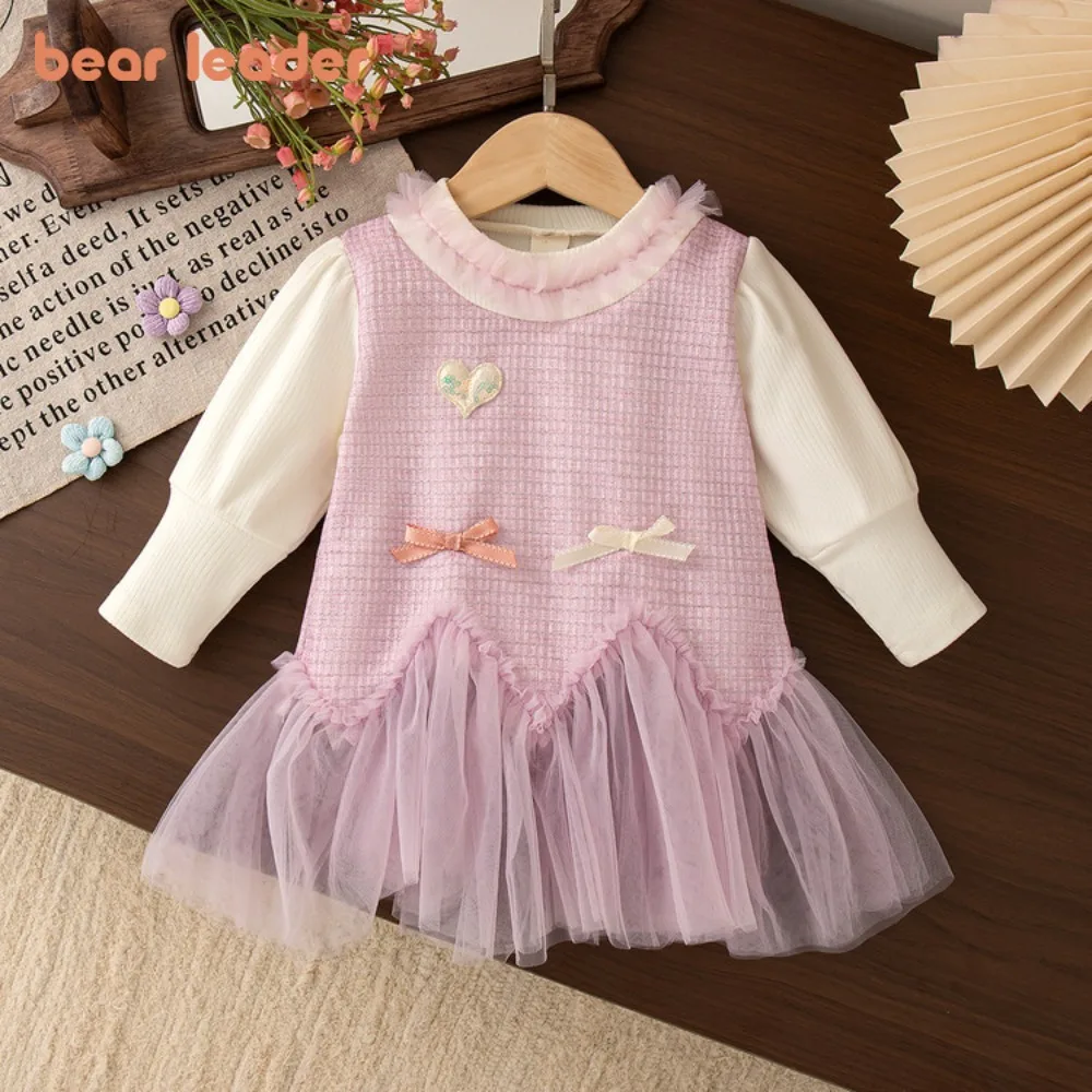 Bear Leader Baby Clothing Spring and Autumn Fashion Birthday Party Girls Dresses Bow Mesh Decoration Long Sleeved Princess Dress
Bear Leader Baby Clothing Spring and Autumn Fashion Birthday Party Girls Dresses Bow Mesh Decoration Long Sleeved Princess Dress