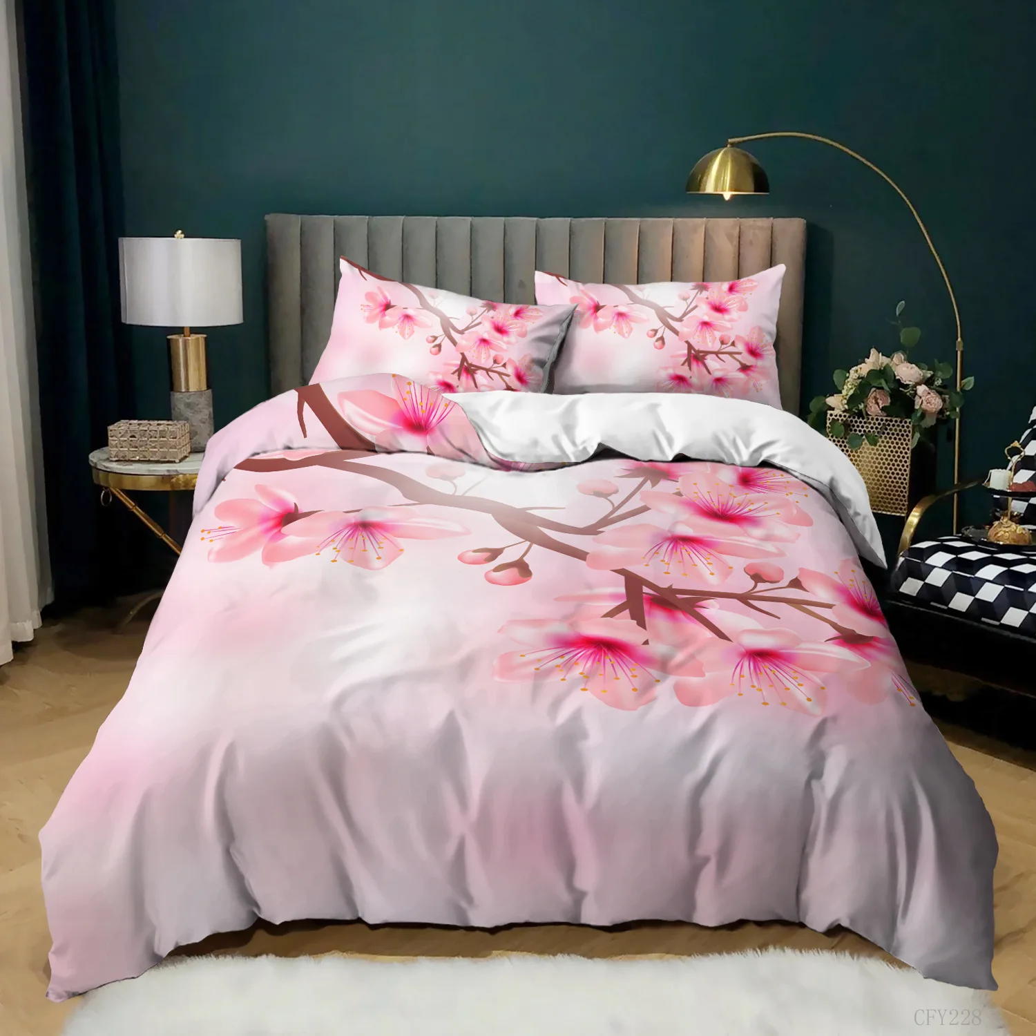 Plum Blossom Duvet Cover Set King Pink Flower Quilt Cover For Girls Branches Printed Japanese Ink Style Bedding Set
Plum Blossom Duvet Cover Set King Pink Flower Quilt Cover For Girls Branches Printed Japanese Ink Style Bedding Set
