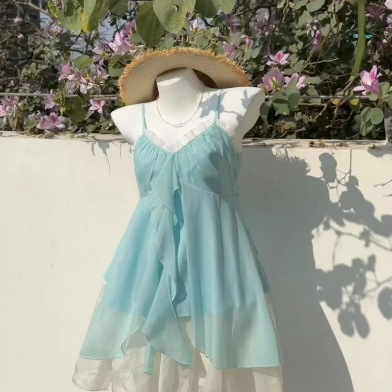 Vintage Chiffon Lace Patchwork V-neck Ruched Camisole Top+2025 New Y2k High Waist Sweet Skirts Summer Two Piece Sets
Vintage Chiffon Lace Patchwork V-neck Ruched Camisole Top+2025 New Y2k High Waist Sweet Skirts Summer Two Piece Sets