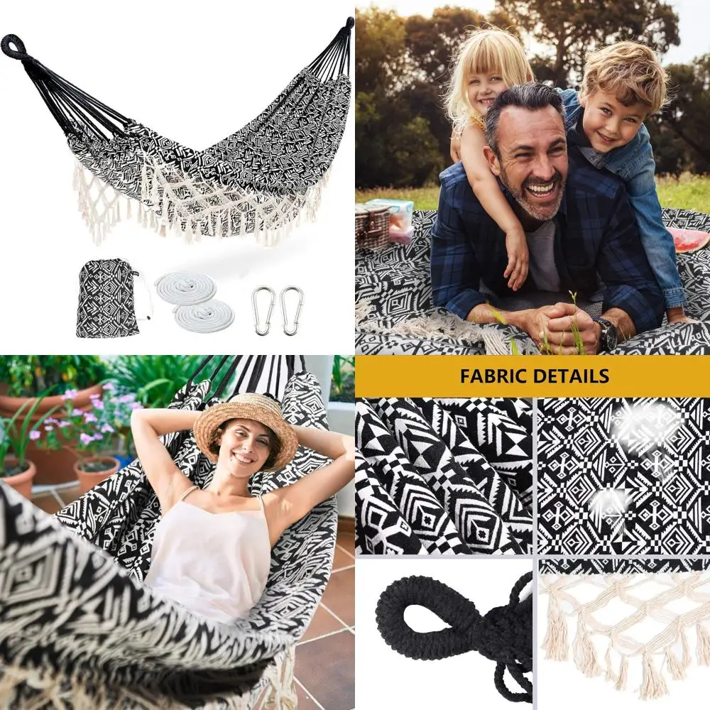 Портативный гамак с кисточками, на 2 человек, бразильский гамак для деревьев с сумкой для переноски, для спальни, сада, двора, патио, улицы и дома
Портативный гамак с кисточками, на 2 человек, бразильский гамак для деревьев с сумкой для переноски, для спальни, сада, двора, патио, улицы и дома