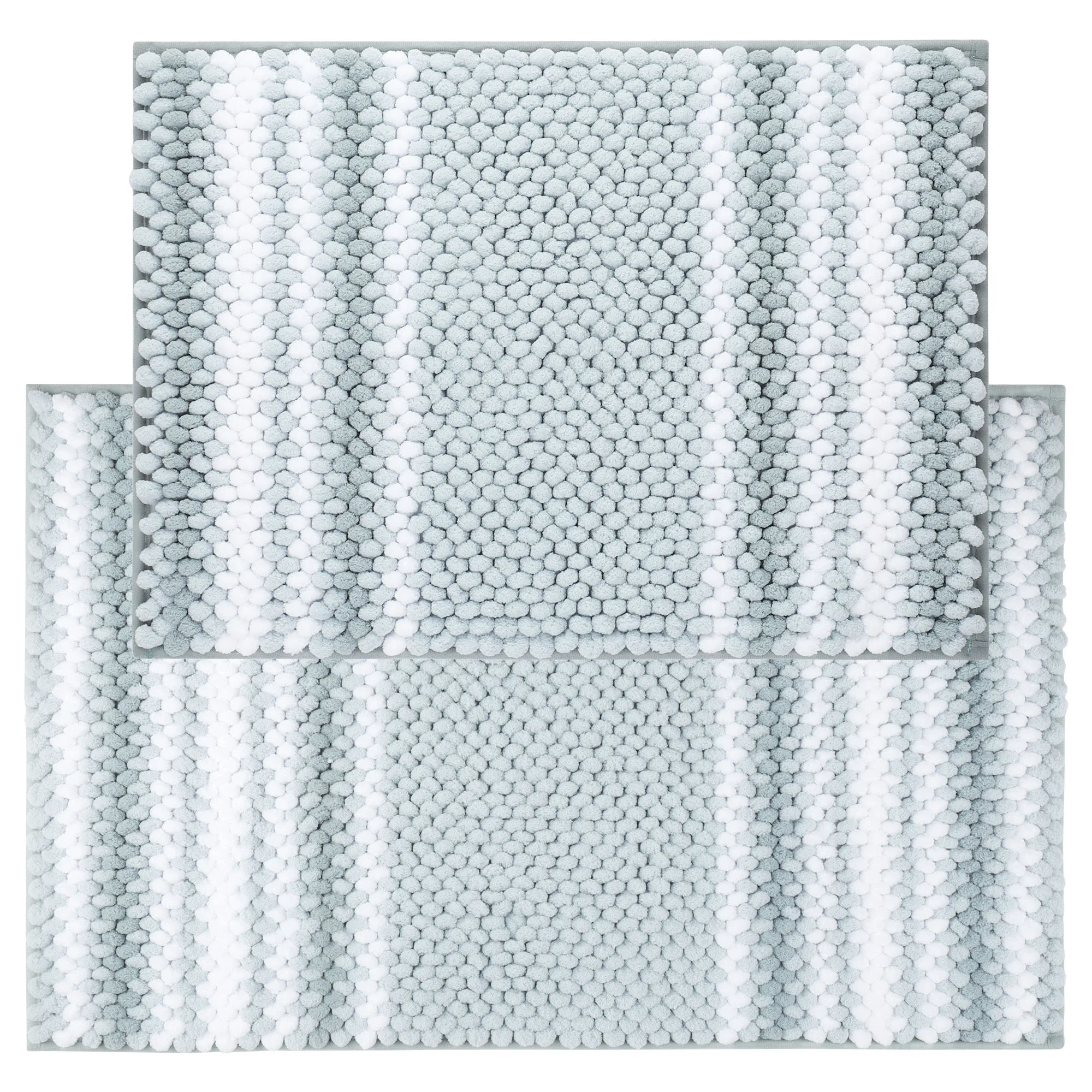 Soft fluffy striped bathroom rug set of two light cyan bath mats 17x24 inch and 20x32 inch
Soft fluffy striped bathroom rug set of two light cyan bath mats 17x24 inch and 20x32 inch
