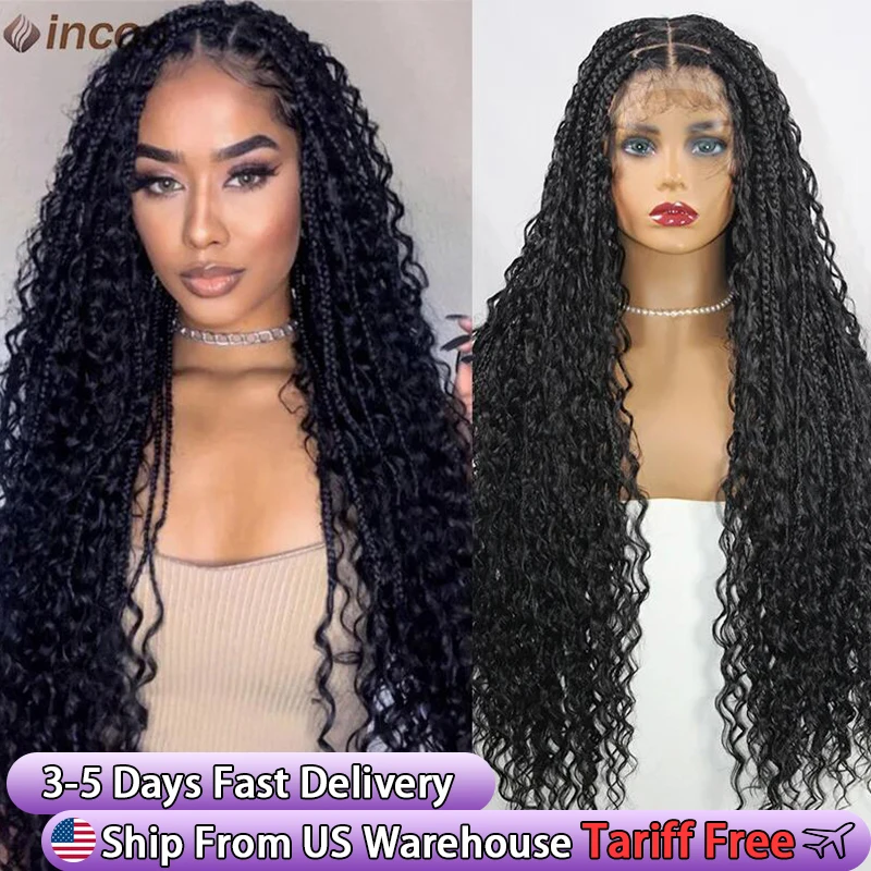 Long 32 Boho Braided Full Lace Front Wigs Synthetic Blonde Curly Goddess Locs Cornrows Wigs Pre Plucked Baby Hair Box Braids Wig
Long 32 Boho Braided Full Lace Front Wigs Synthetic Blonde Curly Goddess Locs Cornrows Wigs Pre Plucked Baby Hair Box Braids Wig