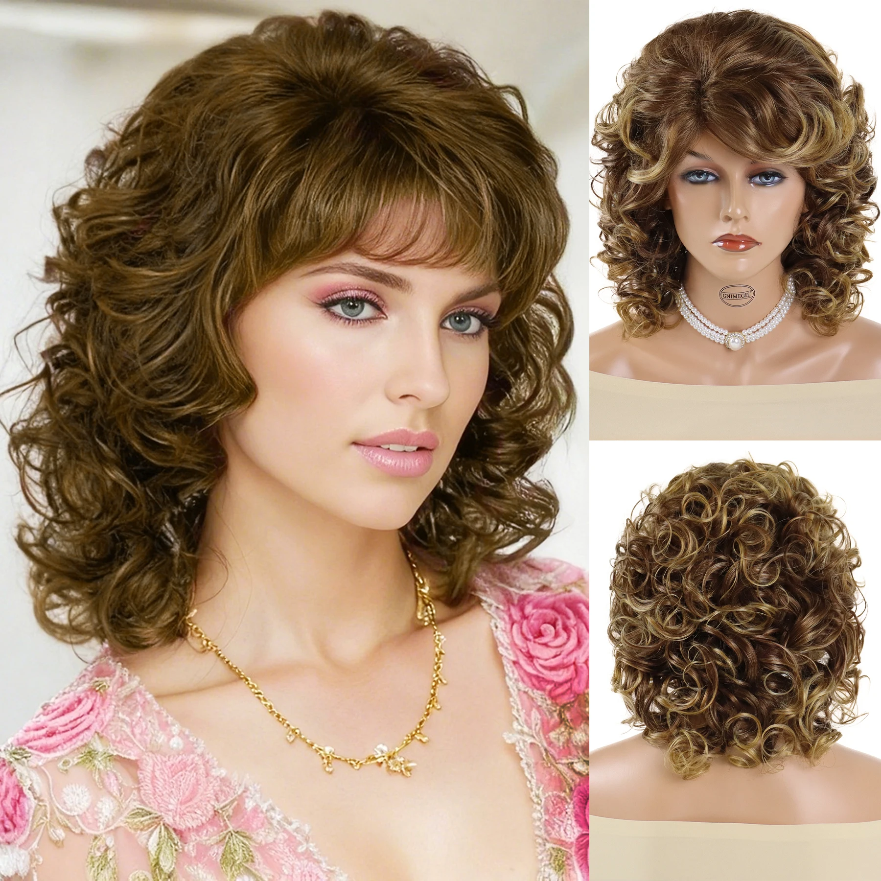 Пушистые прически, синтетические надувные 16-дюймовые короткие светлые вьющиеся волнистые парики с челкой для женщин, повседневные костюмные парики, термостойкие
Пушистые прически, синтетические надувные 16-дюймовые короткие светлые вьющиеся волнистые парики с челкой для женщин, повседневные костюмные парики, термостойкие