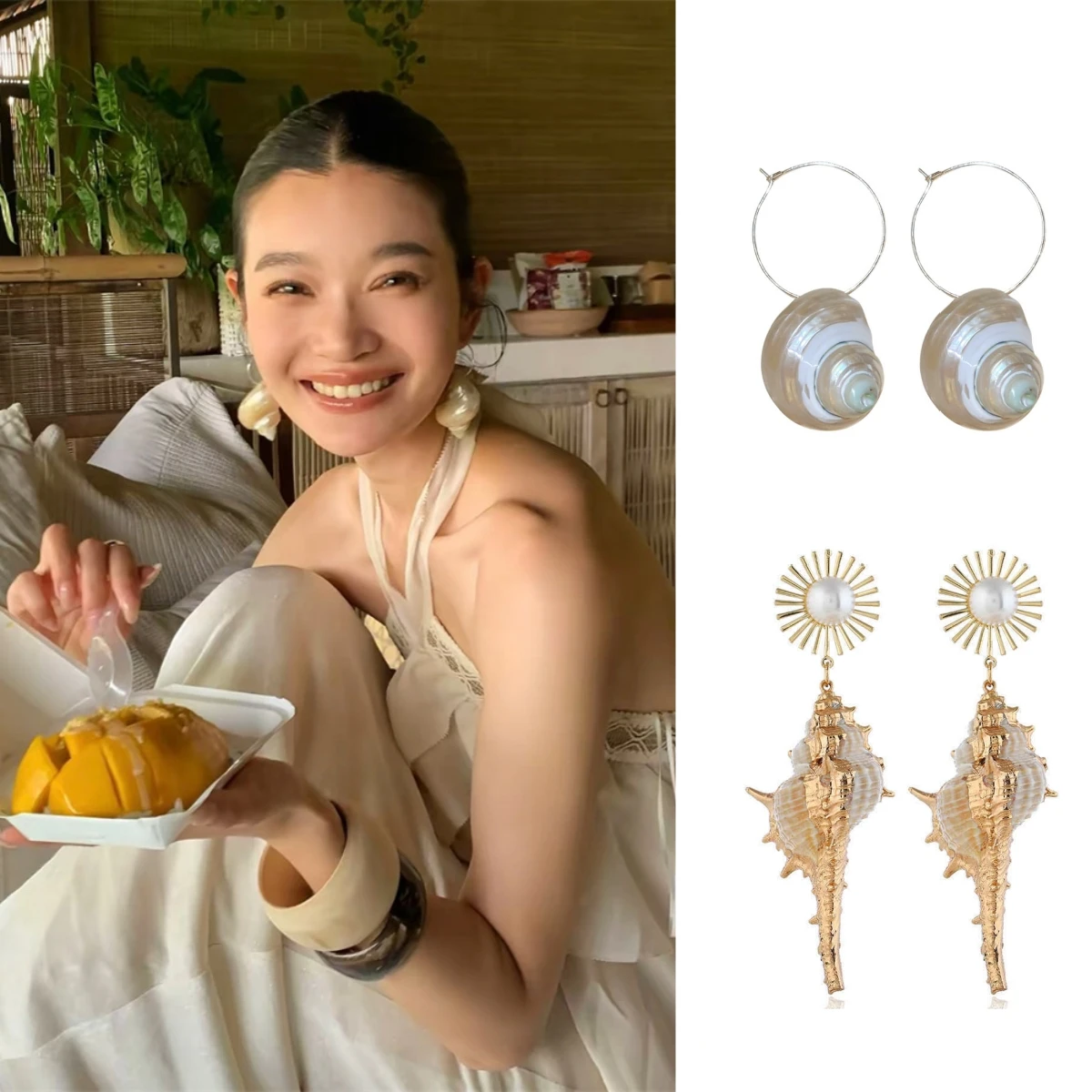 Natural Shell Pendant Earrngs for Women Simple Design Ocean Style Baroque Exaggerated Long Conch Earrings Vacation Jewelry
Natural Shell Pendant Earrngs for Women Simple Design Ocean Style Baroque Exaggerated Long Conch Earrings Vacation Jewelry
