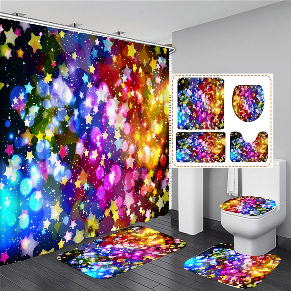 Colorful Dream Gold Glitter Leopard Shower Curtain Set for Bathroom Gradient Sparkle Bathroom Curtain Bath Mat Rugs for Toilet
Colorful Dream Gold Glitter Leopard Shower Curtain Set for Bathroom Gradient Sparkle Bathroom Curtain Bath Mat Rugs for Toilet