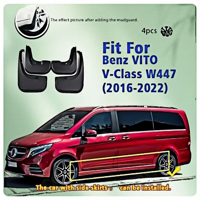 Front Rear Mudflaps For Mercedes Benz Vito V Class W447 2016-2022 Splash Guards Mud Flap Mudguards Fender Auto Accessories 4pcs
Front Rear Mudflaps For Mercedes Benz Vito V Class W447 2016-2022 Splash Guards Mud Flap Mudguards Fender Auto Accessories 4pcs