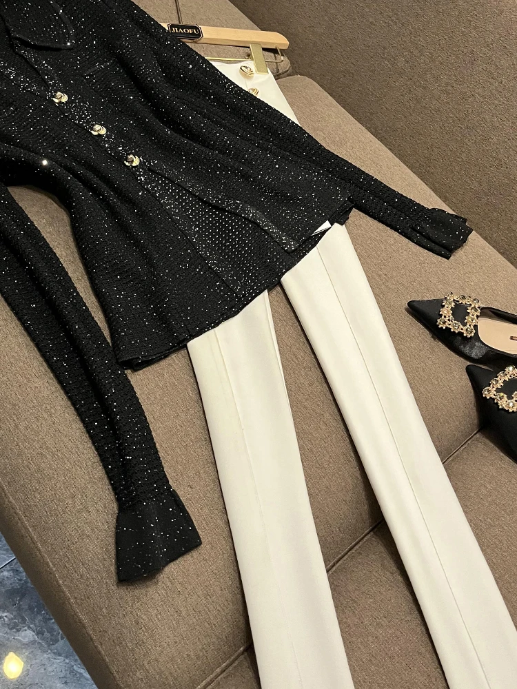 Классический вязаный открытый кардиган Bla с iny с блестками и высоким воротником, зимний свитер премиум-класса Quali Long Sve Ladies Faion
Классический вязаный открытый кардиган Bla с iny с блестками и высоким воротником, зимний свитер премиум-класса Quali Long Sve Ladies Faion