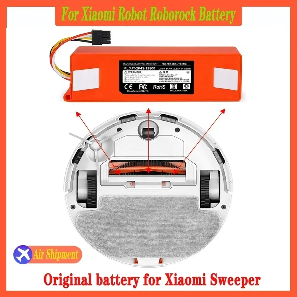 14.4V 12800mAh Robotic Vacuum Cleaner Replacement Battery For Xiao Mi Roborock S55 S60 S65 S50 S51 S5 MAX S6 Parts
14.4V 12800mAh Robotic Vacuum Cleaner Replacement Battery For Xiao Mi Roborock S55 S60 S65 S50 S51 S5 MAX S6 Parts