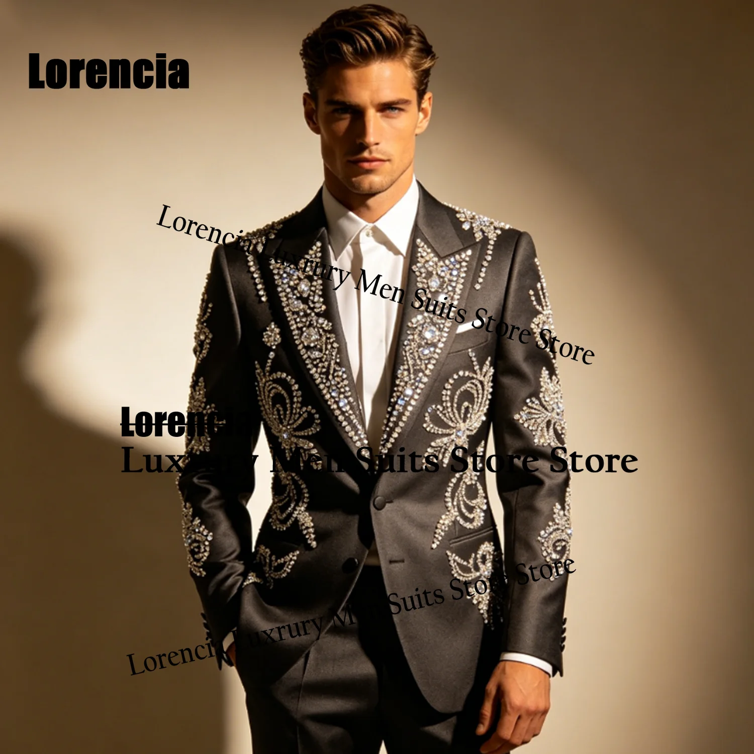 Customized Glitter Paillette Men Suits Luxury Exquisite Gem Wedding Groom Tuxedos 2 Pieces Set Male Prom Blazer trajes para homb
Customized Glitter Paillette Men Suits Luxury Exquisite Gem Wedding Groom Tuxedos 2 Pieces Set Male Prom Blazer trajes para homb