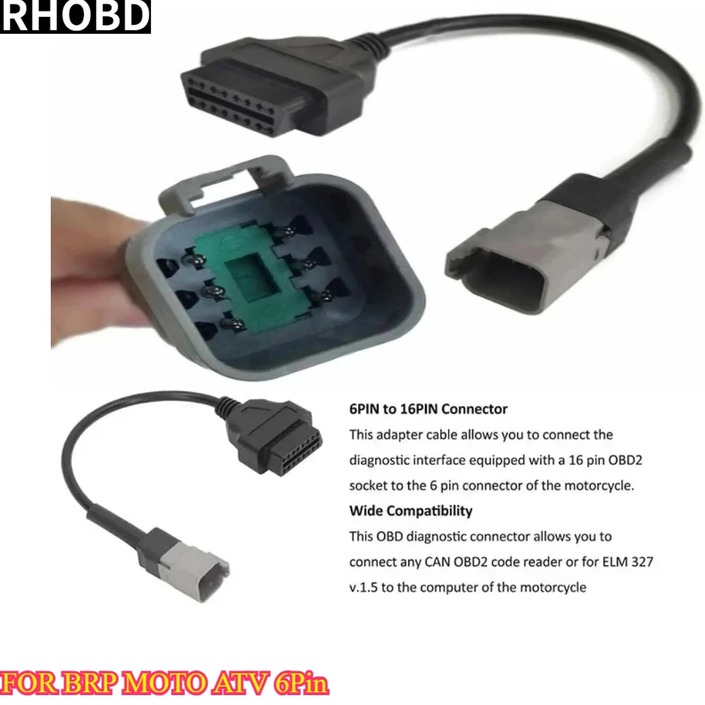 Suitable for Bombardier BRP 6Pin MOTO ATV UTV Motorcycle Connection Line 6Pin Male To 16pin Female OBD2 Diagnostic Adapter Cable
Suitable for Bombardier BRP 6Pin MOTO ATV UTV Motorcycle Connection Line 6Pin Male To 16pin Female OBD2 Diagnostic Adapter Cable
