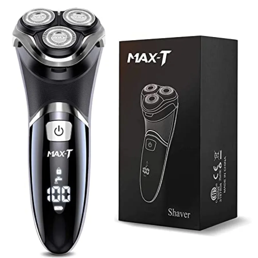 Electric Shaver for Men MAX-T Quick Rechargeable Electric Razor Wet Dry Rotary Shaver with Pop Up Trimmer and LED Display IPX7
Electric Shaver for Men MAX-T Quick Rechargeable Electric Razor Wet Dry Rotary Shaver with Pop Up Trimmer and LED Display IPX7