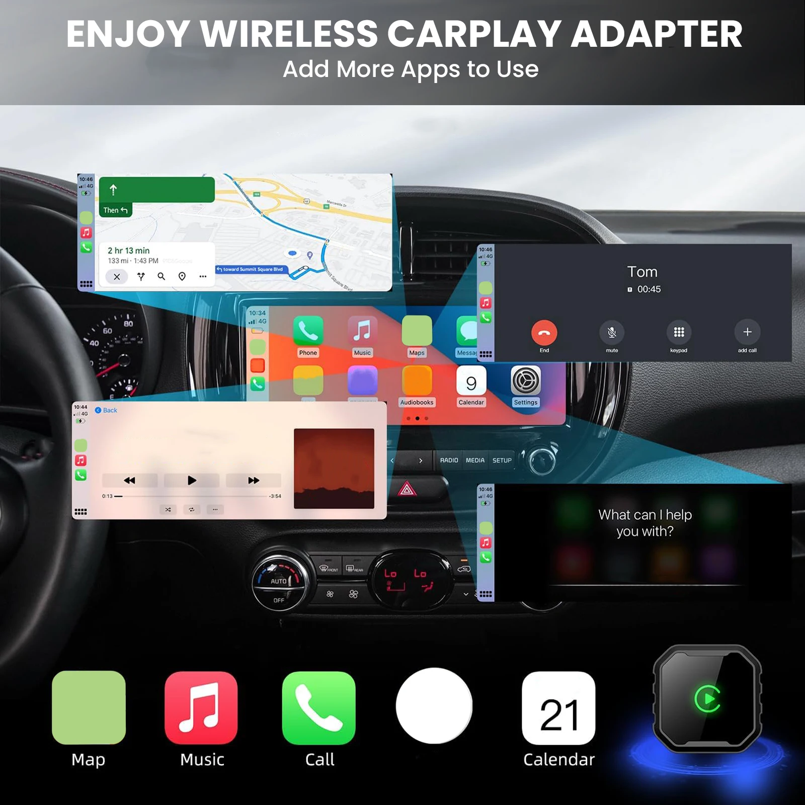 2-in-1 Wireless CarPlay/Android Auto Adapter Plug & Play Wireless CarPlay & Android Auto Adapter USB Dongle for Factory Wired
2-in-1 Wireless CarPlay/Android Auto Adapter Plug & Play Wireless CarPlay & Android Auto Adapter USB Dongle for Factory Wired