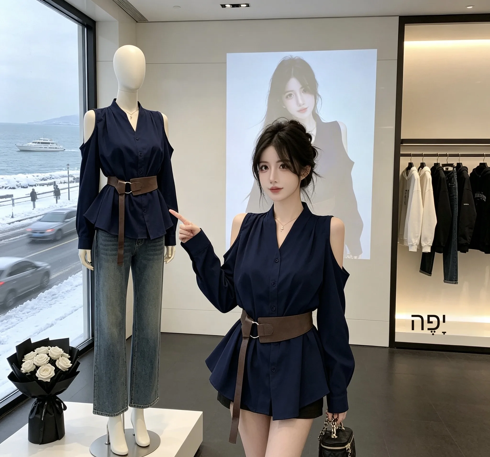 Slimming Long Sleeve Shoulder Bared Belted Waist Shirt for Women Spring 2026 Commute Style Polyester Fiber V Neck Button Closure
Slimming Long Sleeve Shoulder Bared Belted Waist Shirt for Women Spring 2026 Commute Style Polyester Fiber V Neck Button Closure