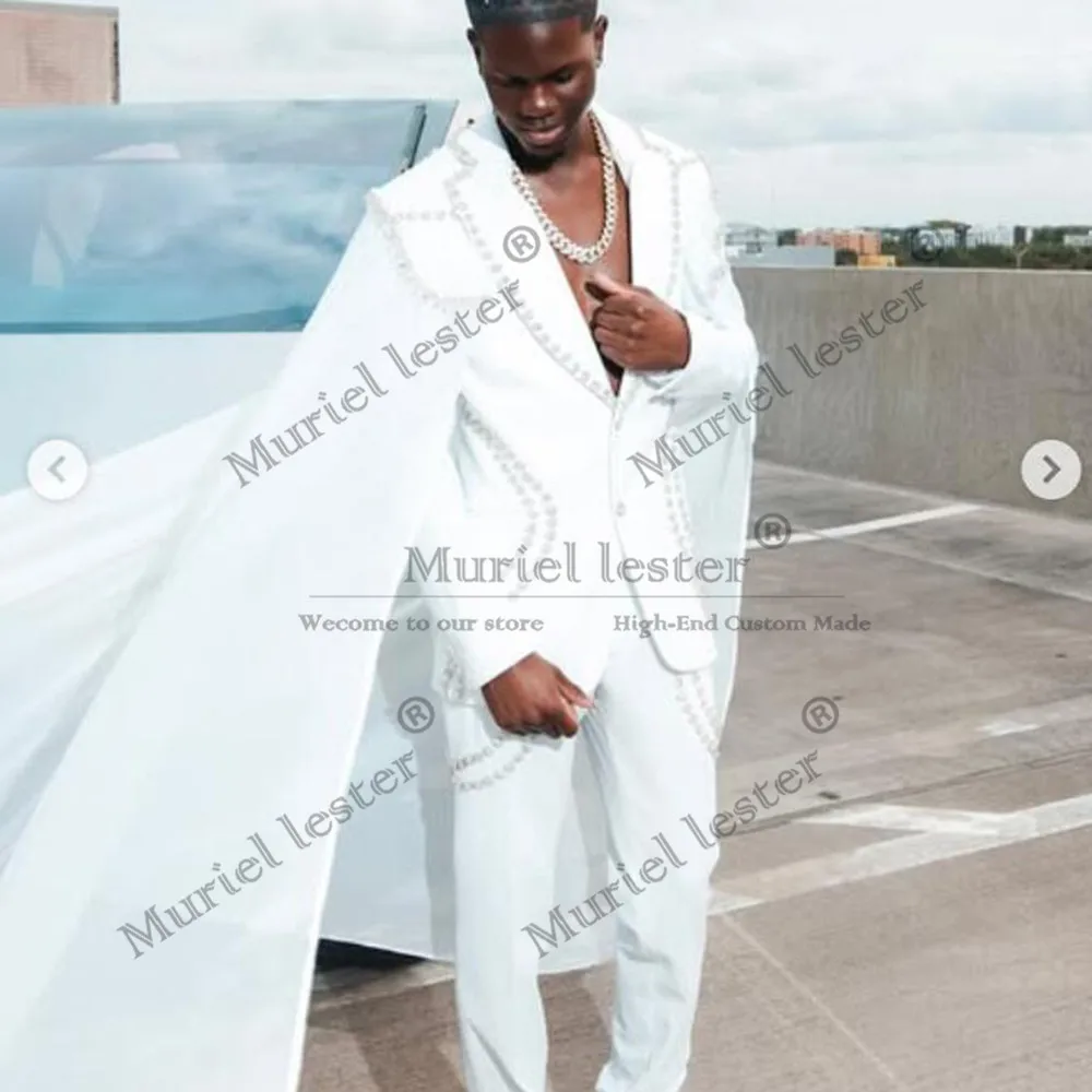 Luxury Beaded Stones Wedding Suits For Men Single Breasted Prom Blazers With Cape Customized 2 Pieces Sets Groom Party Tuxedos
Luxury Beaded Stones Wedding Suits For Men Single Breasted Prom Blazers With Cape Customized 2 Pieces Sets Groom Party Tuxedos