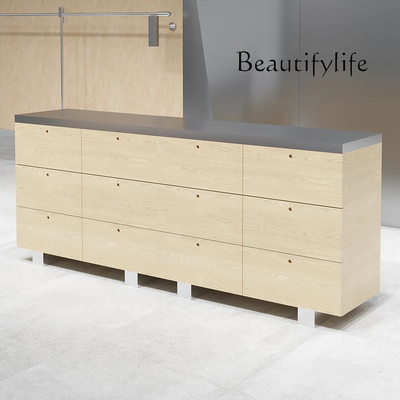 Clothing store display stand Zhongdao cabinet display stand Birch ocean board high-grade water table stainless steel
Clothing store display stand Zhongdao cabinet display stand Birch ocean board high-grade water table stainless steel